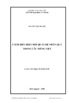 Luận văn thạc sĩ cách biểu hiện mối quan hệ nhân quả trong câu tiếng việt