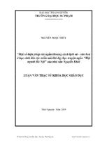 Luận văn thạc sĩ một số biện pháp rút ngắn khoảng cách lịch sử   văn hoá ở học sinh dân tộc miền núi khi dạy học truyện ngắn “một người hà nội” của nhà văn nguyễn khải