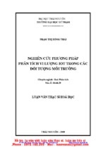 Nghiên cứu phương pháp phân tích vi lượng iot trong các đối tượng môi trường