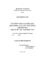 Nâng cao hiệu quả hoạt động của các ngân hàng thương mại nhà nước việt nam hiện nay