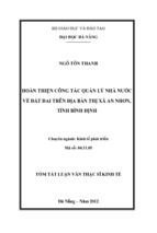 Hoàn thiện công tác quản lý nhà nước về đất đai trên địa bàn thị xã an nhơn, tỉnh bình định