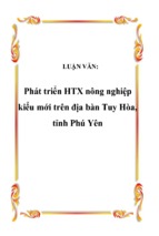 Luận văn tốt nghiệp phát triển htx nông nghiệp kiểu mới trên địa bàn tuy hòa, tỉnh phú yên