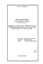 Nghiên cứu ứng dụng công nghệ nhận dạng ký tự thông minh (icr) trong xử lý số liệu tổng điều tra dân số và nhà ở năm 2009
