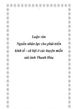 Luận văn nguồn nhân lực cho phát triển kinh tế   xã hội ở các huyện miền núi tỉnh thanh húa