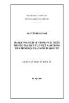 Luận văn thạc sĩ kinh tế marketing dịch vụ trong phát triển thương mại dịch vụ ở việt nam trong tiến trình hội nhập kinh tế quốc tế