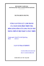 Nâng cao năng lực cạnh tranh của ngân hàng phát triển nhà đồng bằng sông cửu long trong thời kỳ hội nhập và phát triển