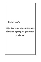 Luận văn nhận thức về tôn giáo và chính sách đối với tín ngưỡng, tôn giáo ở nước ta hiện nay