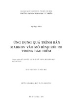 Luận van thạc sĩ ứng dụng quá trình bán markov vào mô hình rủi ro trong bảo hiểm