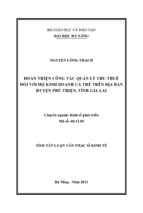 Luận văn thạc sĩ hoàn thiện công tác quản lý thu thuế đối với hộ kinh doanh cá thể trên địa bàn huyện