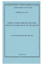 Luận án tiến sĩ khoa học thư viện nghiên cứu hoàn thiện việc chuẩn hóa trong xử lý tài liệu tại các thư viện việt nam