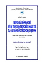 Những giải pháp hạn chế rủi ro trong hoạt động kinh doanh thẻ tại các ngân hàng thương mại việt nam