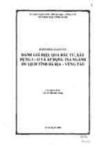 đề tài nckh đánh giá hiệu quả đầu tư, xây dựng i–o và áp dụng tsa ngành du lịch tỉnh bà rịa vũng tàu