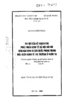 Luận án tiến sĩ vai trò của kế hoạch hóa phát triển kinh tế xã hội đối với đảm bảo kinh tế cho quốc phòng trong điều kiện kinh tế thị trường ở nước ta