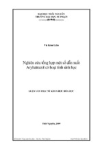 Luận văn nghiên cứu tổng hợp một số dẫn xuất aryltetrazol có hoạt tính sinh học