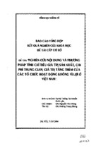 Nghiên cứu nội dung và phương pháp tính chỉ tiêu giá trị sản xuất, chi phí trung gian, giá trị tăng thêm của các tổ chức hoạt động không vì lợi ích ở việt nam