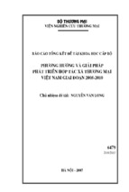 Phương hướng và giải phát phát triển hợp tác xã thương mại việt nam giai đoạn 2005 – 2010