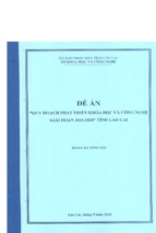 Quy hoạch phát triển khoa học và công nghệ giai đoạn 2011 2020 tỉnh lào cai