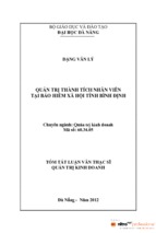 Tóm tắt luận văn thạc sĩ quản trị thành tích nhân viên tại bảo hiểm xã hội tỉnh bình định