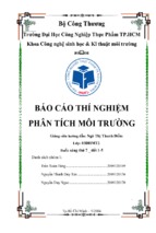 Báo cáo thực hành môn thí nghiệm phân tích môi trường   bài 7 phân tích chỉ tiêu bod7, nitrate trong nước
