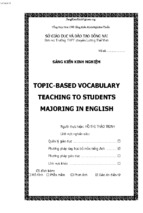 Skkn tiếng anh thpt topic based vocabulary teaching to students majoring in english 