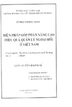 Luận án tiến sĩ biện pháp góp phần nâng cao hiệu quả quản lý ngoại hối ở việt nam