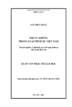 Tóm tắt luận văn thạc sĩ luật học tội vu khống trong luật hình sự việt nam