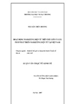 Luận văn thạc sĩ kinh tế hoạt động marketing điện tử trên thế giới và giải pháp phát triển marketing điện tử việt nam