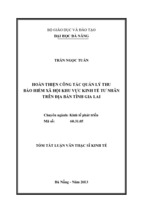 Tóm tắt luận văn thạc sĩ hoàn thiện công tác quản lý thu bảo hiểm xã hội khu vực kinh tế tư nhân trên địa bàn tỉnh gia lai