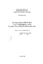 Các đặc trưng tính ổn định và quá trình không dừng của hiệu ứng lưỡng ổn định quang học