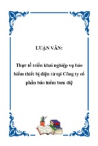 Luận văn tốt nghiệp đề tài thực tế triển khai nghiệp vụ bảo hiểm thiết bị điện tử tại công ty cổ phần bảo hiểm bưu điện