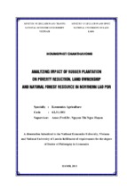 Luận án tiến sĩ analyzing impacts of rubber plantation on poverty reduction, land ownership and natural forest resource in northern, lao pdr