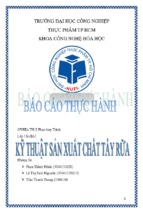 Báo cáo thực hành kỹ thuật sản xuất tẩy rữa