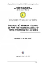 ứng dụng mô hình lượng đê phân tích hiệu quả sản xuất ở trang trại trong tỉnh an giang