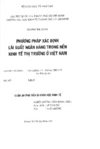 Luận án tiến sĩ phương pháp xác định lãi suất ngân hàng trong nền kinh tế thị trường ở việt nam