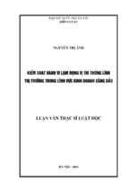 Tóm tắt luật học kiểm soát hành vi lạm dụng vị trí thống lĩnh thị trường trong lĩnh vực kinh doanh xăng dầu