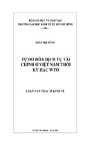 Tự do hóa dịch vụ tài chính ở việt nam thời kỳ hậu wto