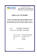 Nâng cao hiệu quả hoạt động phát hành thẻ tại ngân hàng tmcp nam á.