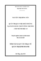 Tóm tắt quản trị kinh doanh quản trị quan hệ khách hàng tại ngân hàng tmcp công thương   chi nhánh hội an