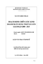 Hoạch định chiến lược kinh doanh ngân hàng thương mại cổ phần sài gòn giai đoạn 2008 – 2013