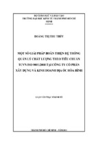 Kinh tế một số giải pháp hoàn thiện hệ thống quản lý chất lượng theo tiêu chuẩn tcvn iso 90012008 tại công ty cổ phần xây dựng và kinh doanh địa ốc hòa bình