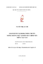 Kinh doanh và quản lý giải pháp đẩy mạnh hoạt động truyền thông thương hiệu tập đoàn bưu chính viễn thông việt nam