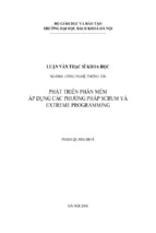 Luận văn thạc sĩphát triển phần mềm áp dụng các phương pháp scrum và extreme programming
