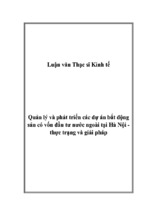 Kinh tế quản lý và phát triển các dự án bất động sản có vốn đầu tư nước ngoài tại hà nội   thực trạng và giải pháp