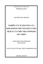 Tóm tắt quản trị kinh doanh nghiên cứu sự hài lòng của khách hàng đối với chất lượng dịch vụ của siêu thị coopmart quy nhơn