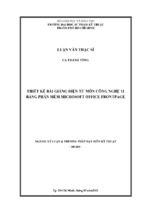 Luận văn thạc sĩ thiết kế bài giảng điện tử môn công nghệ 11 bằng phần mềm microsoft office frontpage