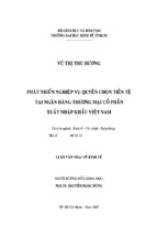 Phát triển nghiệp vụ quyền chọn tiền tệ tại ngân hàng thương mại cổ phần xuất nhập khẩu việt nam