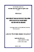 Hoàn thiện kế toán chi phí với việc tăng cường quản trị chi phí trong các doanh nghiệp chế biến thức ăn chăn nuôi