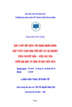 Luận văn thạc sĩ giải pháp mở rộng tín dụng ngân hàng góp phần cung ứng vốn đối với sự nghiệp cnh – hđh trên địa bàn tp