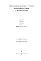 Impact of financial management on the profitability of small and medium trade and service enterprises in thai nguyen province