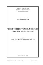 Luận văn thạc sĩ thế lữ với tiến trình văn học việt nam giai đoạn 1930 – 1945